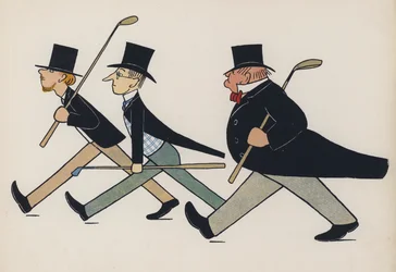 Inglaterra maravilhosa: golfistas saindo do trabalho